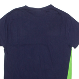 UMBRO Mens T-Shirt Blue Button Neck M