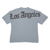 BLACK SQUAD Oversized Fit Los Angeles Mens T-Shirt Grey High Neck XS