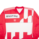 ADIDAS MR STV Hongg Mens Football Shirt Jersey Red 90s V-Neck XL