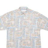 NEW TAST Mens Shirt Brown Viscose Crazy Pattern XL