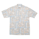 NEW TAST Mens Shirt Brown Viscose Crazy Pattern XL