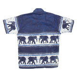 Mens Shirt Blue Crazy Pattern S
