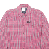 JACK WOLFSKIN Mens Shirt Red Check Long Sleeve M
