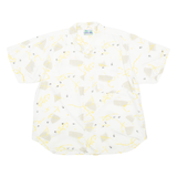 Mens Shirt White Crazy Pattern XL