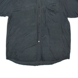 PURA SETA Mens Plain Shirt Black L