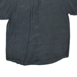 PURA SETA Mens Plain Shirt Black L