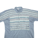 PUNCH Mens Shirt Blue Striped L