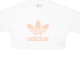 ADIDAS ORIGINALS Womens T-Shirt White V-Neck UK 14