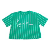 KARL KANI Pinstripe Cropped Womens T-Shirt Green XS