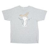 GILDAN Cow Womens T-Shirt Grey L