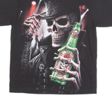 SPIRAL Rocker Skeleton Mens T-Shirt Black V-Neck M
