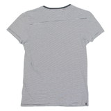 ADIDAS ORIGINALS Striped Womens T-Shirt Black V-Neck S