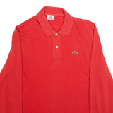 LACOSTE Mens Polo Shirt Red Long Sleeve L