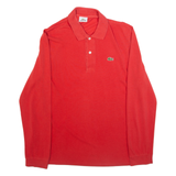 LACOSTE Mens Polo Shirt Red Long Sleeve L