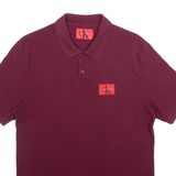 CALVIN KLEIN JEANS Mens Polo Shirt Red M