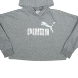 PUMA Cropped Womens Grey Hoodie M