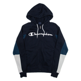 CHAMPION Womens Blue Hoodie Full Zip S