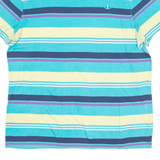 CHAMPION Striped Mens T-Shirt Blue Crew Neck L