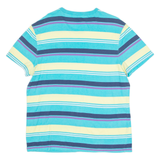 CHAMPION Striped Mens T-Shirt Blue Crew Neck L