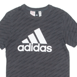 ADIDAS Boys T-Shirt Grey Crew Neck L