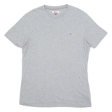 TOMMY HILFIGER Mens T-Shirt Grey Crew Neck L