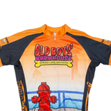 Cycling Mens Jersey Orange USA 1/2 Zip L