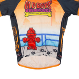 Cycling Mens Jersey Orange USA 1/2 Zip L