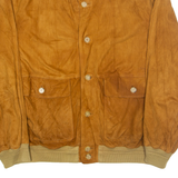 GAZA Mens Biker Jacket Brown L