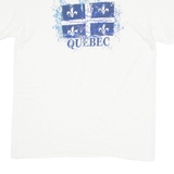 GILDAN Quebec Mens T-Shirt White Crew Neck M