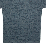 FRANKLIN MARSHALL Camo Mens T-Shirt Blue Crew Neck S