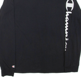 CHAMPION Mens T-Shirt Black Long Sleeve M