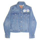 LEVI'S Badges Ironed On Womens Denim Jacket Blue L