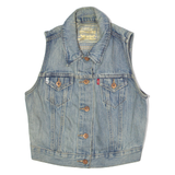 LEVI'S Womens Denim Gilet Blue 90s XS