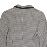 LUISA SPAGNOLI Womens Blazer Waistcoat White Viscose Houndstooth M