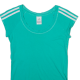 ADIDAS Womens T-Shirt Green UK 8