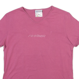 REEBOK Womens T-Shirt Pink V-Neck UK 14