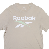REEBOK Mens T-Shirt Beige M