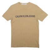 CALVIN KLEIN JEANS Mens T-Shirt Beige S
