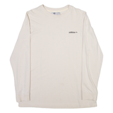 ADIDAS ORIGINALS Womens T-Shirt Cream Long Sleeve UK 14