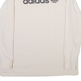 ADIDAS ORIGINALS Womens T-Shirt Cream Long Sleeve UK 14