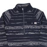 THE NORTH FACE Fleece Mens Sweatshirt Blue Button Neck M