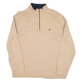 NAUTICA Mens Sweatshirt Beige 1/4 Zip XL