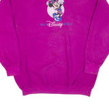 TRAVAUX Minnie Mouse Womens Sweatshirt Purple Collared 90s L