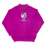 TRAVAUX Minnie Mouse Womens Sweatshirt Purple Collared 90s L