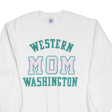 SUPER SWEATS Western Mom Washington Mens Sweatshirt White USA L
