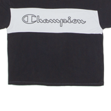 CHAMPION Womens T-Shirt Black Crew Neck S