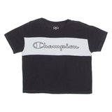 CHAMPION Womens T-Shirt Black Crew Neck S