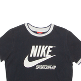 NIKE Womens T-Shirt Blue Crew Neck S