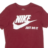 NIKE Just Do It. Athletic Cut Mens T-Shirt Red Crew Neck M