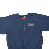 MAJESTIC Short Sleeve Softball Mens Pullover Jacket Blue USA XL